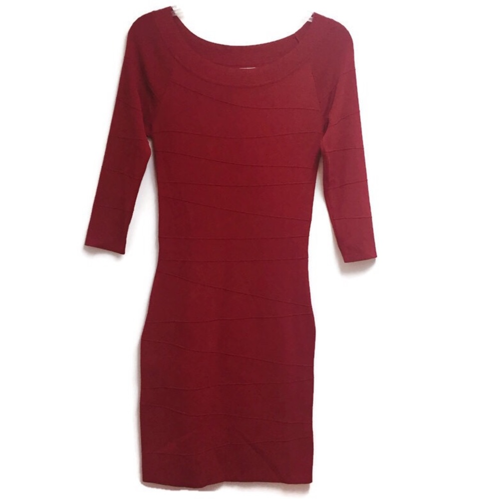 Max Studio Red Ribbed Dress
